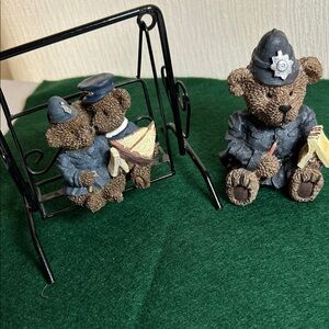 Police Bear Figurines - Brown with Navy Uniforms